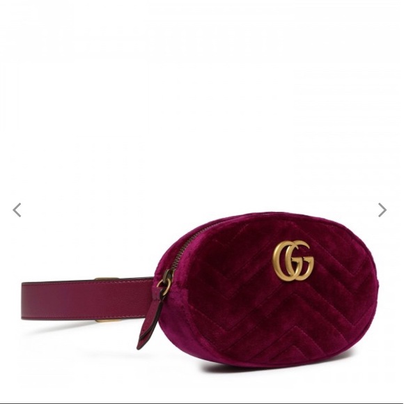 GG Marmont purple toned velvet belt bag from Gucci - Picture 2 of 3